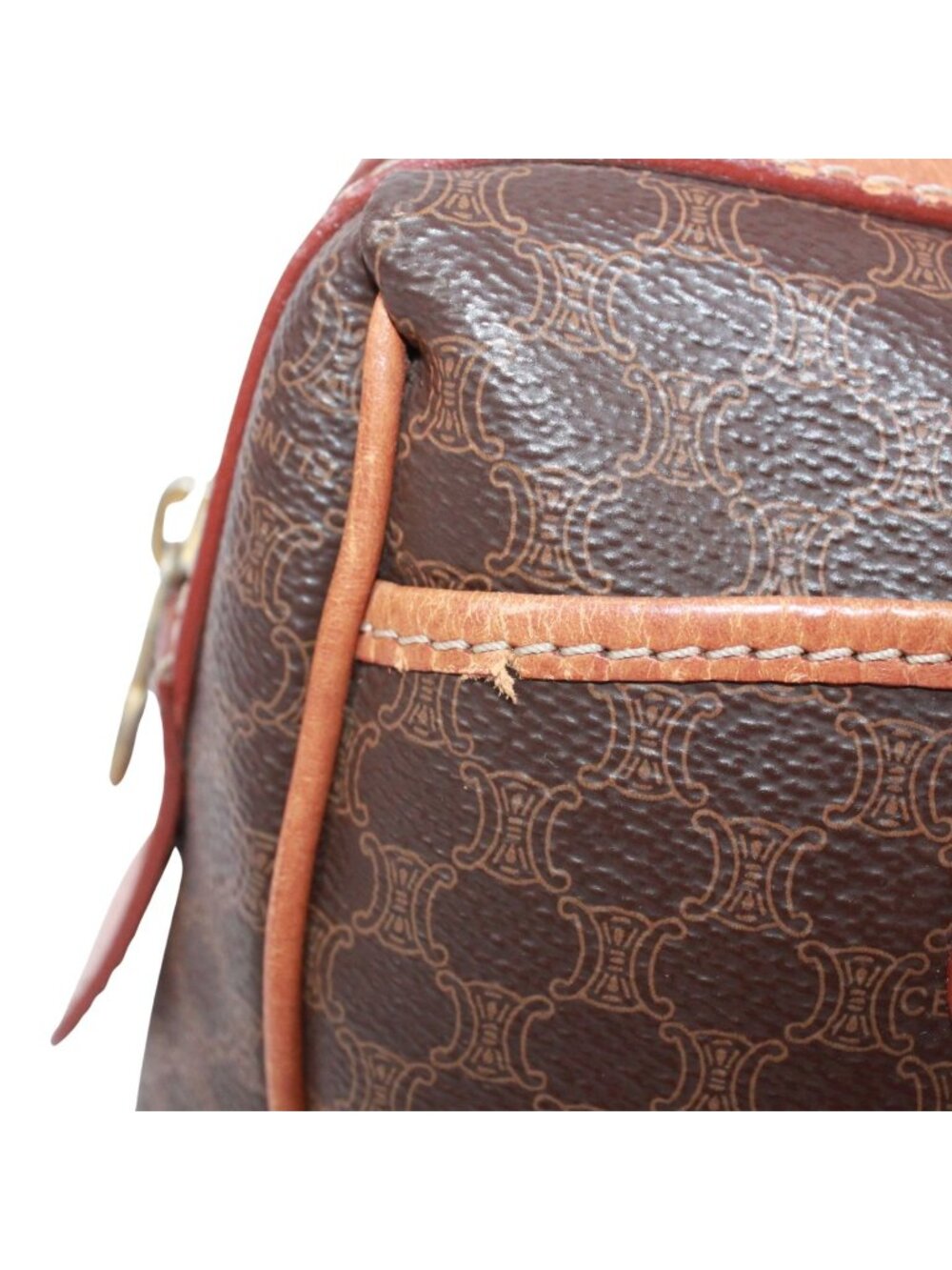 Celine Macadam Leather Brown Handbag Gold - Picture 12 of 15
